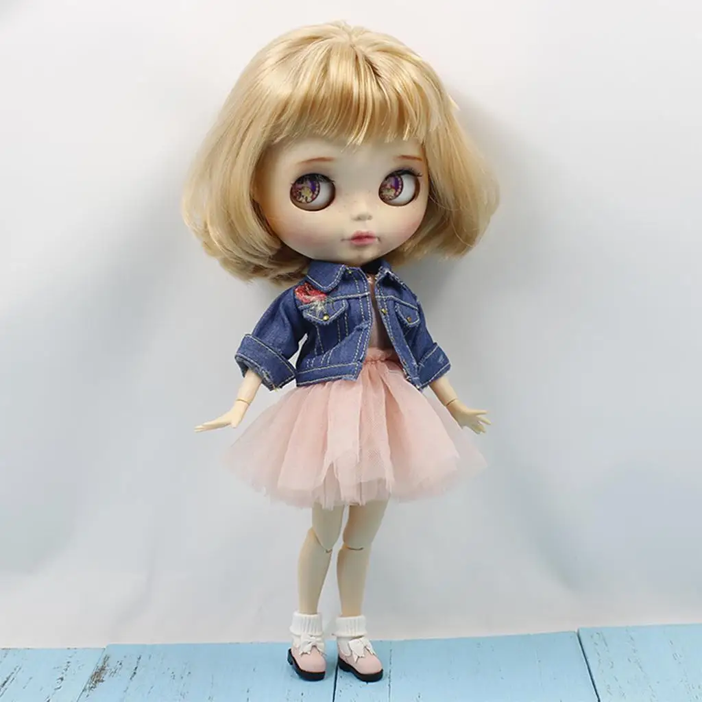 

Doll Dress Pink Gauzy Four Layered Skirt Outfit for Blythe Dolls 1/6 BJD Dollfie DOD Party Accessories