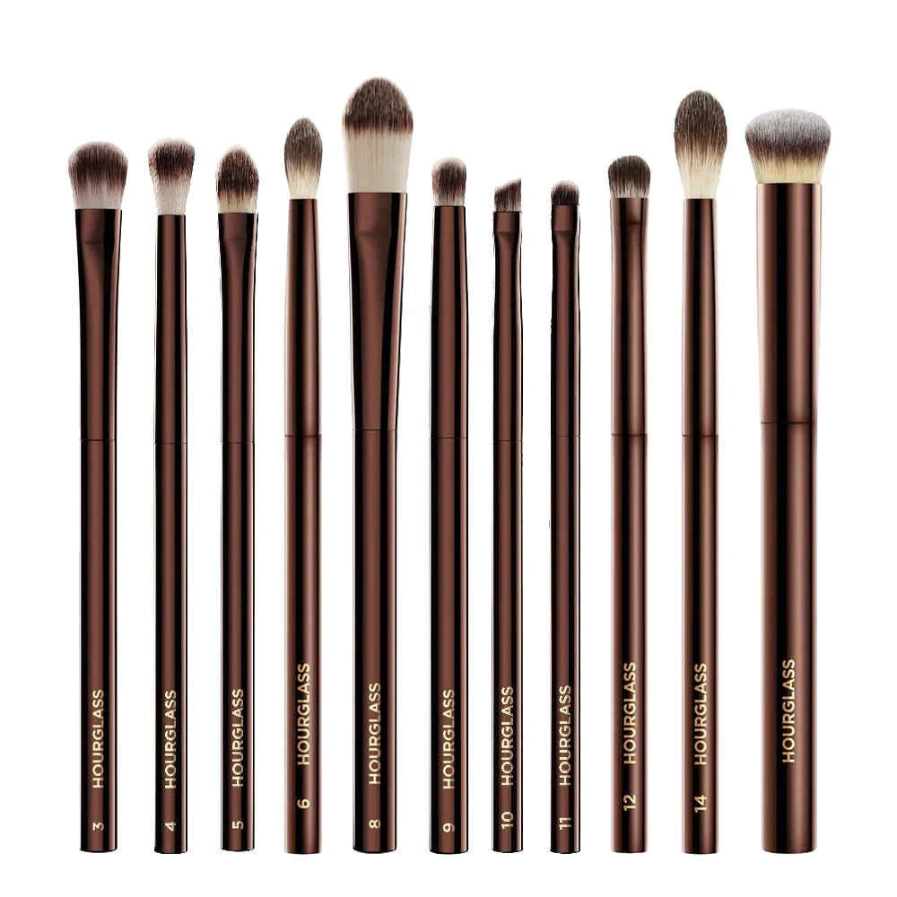 hourglass eye makeup brushes set Luxury Shadow Blending Shaping Contouring Highlighting Brow Concealer Liner Cosmetic Brush Kit