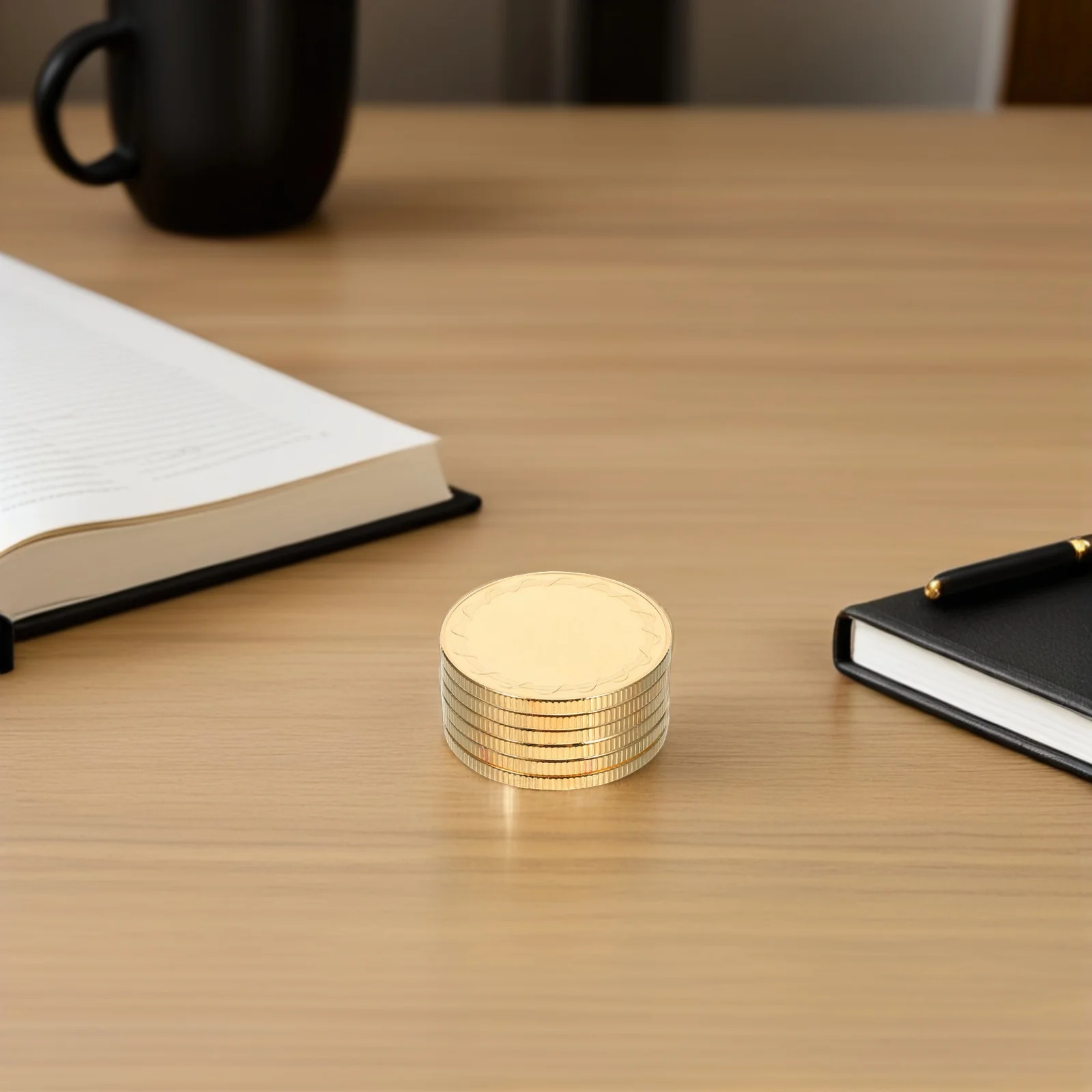 6Pcs Blank Challenge Polished Tone Engraving Ready Uv Printing Base DIY Travel Birthday Collection Gift