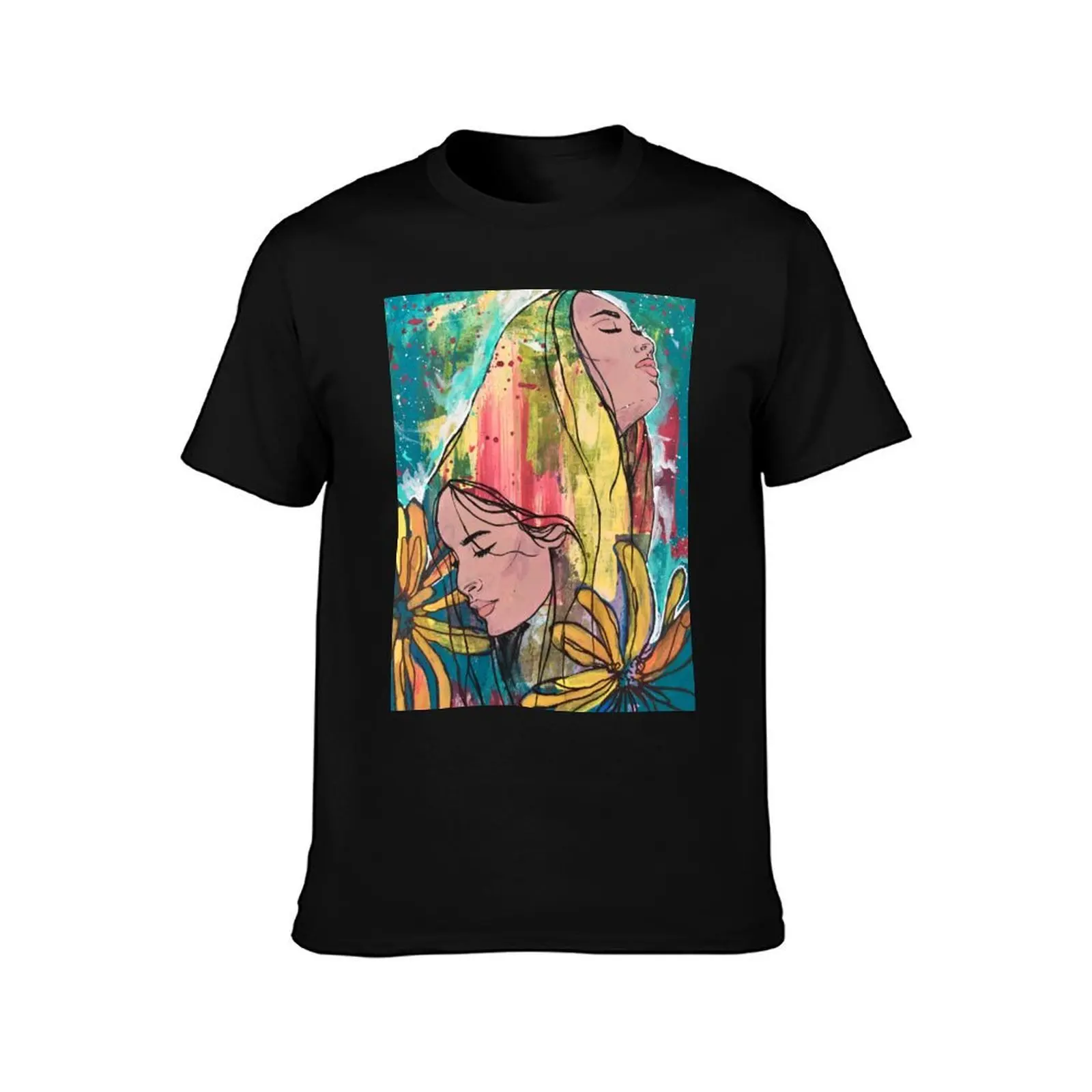 Intuition T-Shirt Summer Casual Cotton Tee Oversized Streetwear Tops Vintage Graphic Print Loose Fit Short Sleeve