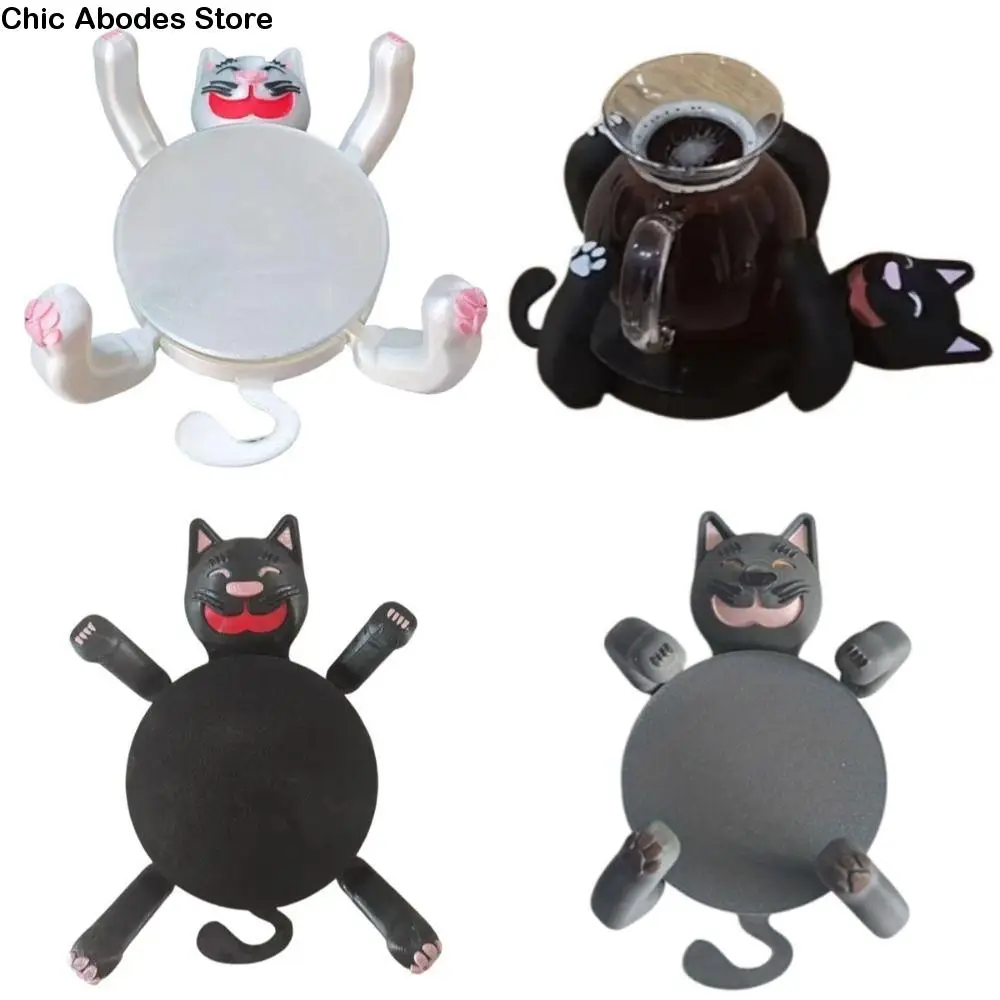 

Cute 3D Print Cat Coasters Anti-scald Creative Water Cup Pad Waterproof Non-slip Heat Insulation Cat Mug Holder Countertops