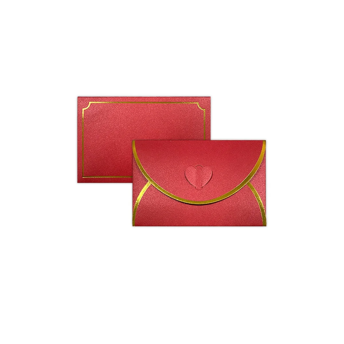 

50Pcs Gift Card Envelopes with Love Buckle Envelopes with Gold Border, Envelope for Note Cards, Wedding Wine Red