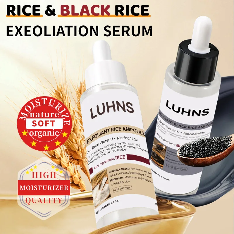 

80ml Black Rice Ampoule Soft Exfoliating Face Serum Tender The Skin Delicate and Shiny Deep Hydration Smooth Skin Texture