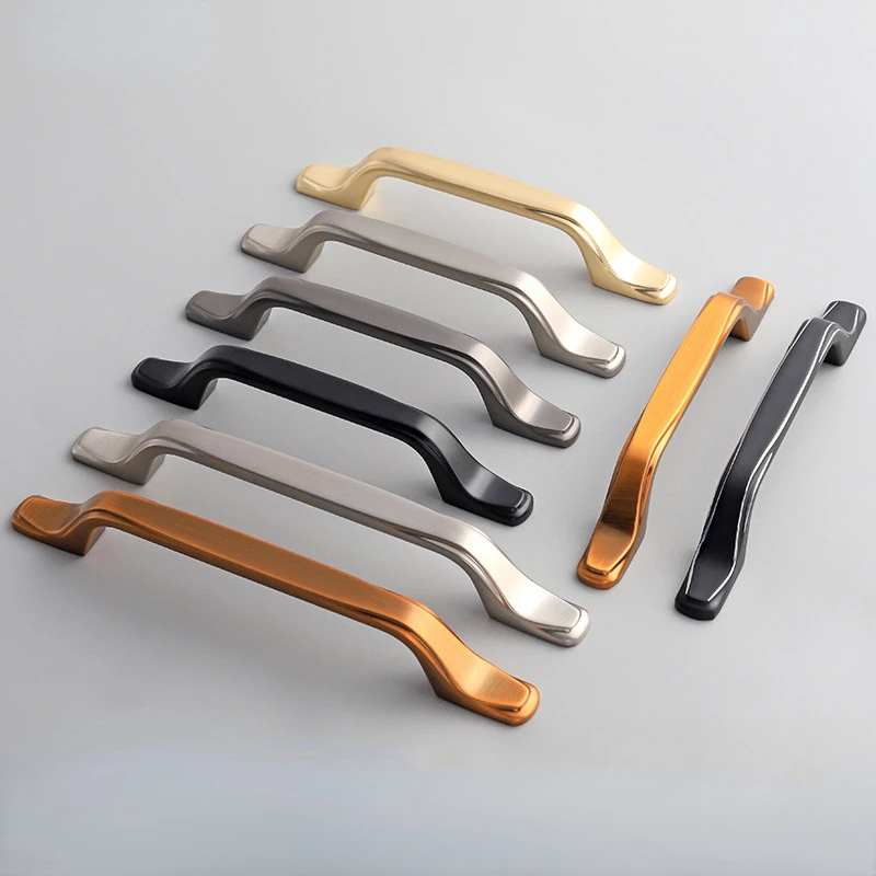 Black Furniture Cabinet Handles Zinc Alloy Drawer Door Pull Handles Hole Center 96/128/mm Kitchen Wardrobe Cupboard  Accessories