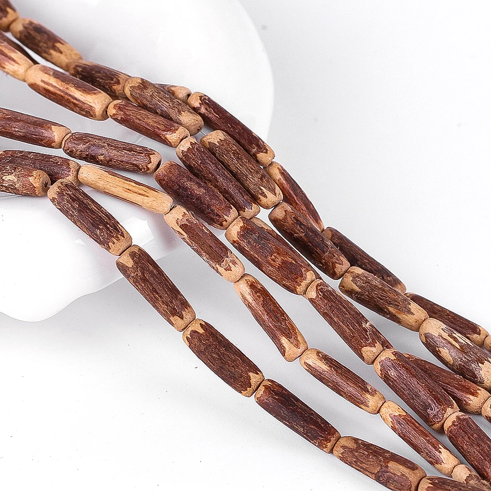 15mm Natural Coconut Shell Wooded Loose Beads Cylindrical Beads for DIY Bracelet Jewelry Accessories Ornaments Making Supplies