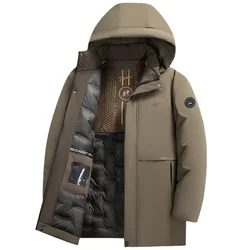 2024 Winter European and American Men's Loose Business Casual Thickened Warm Outdoor Cotton-padded Jacket with Detachable Hood.