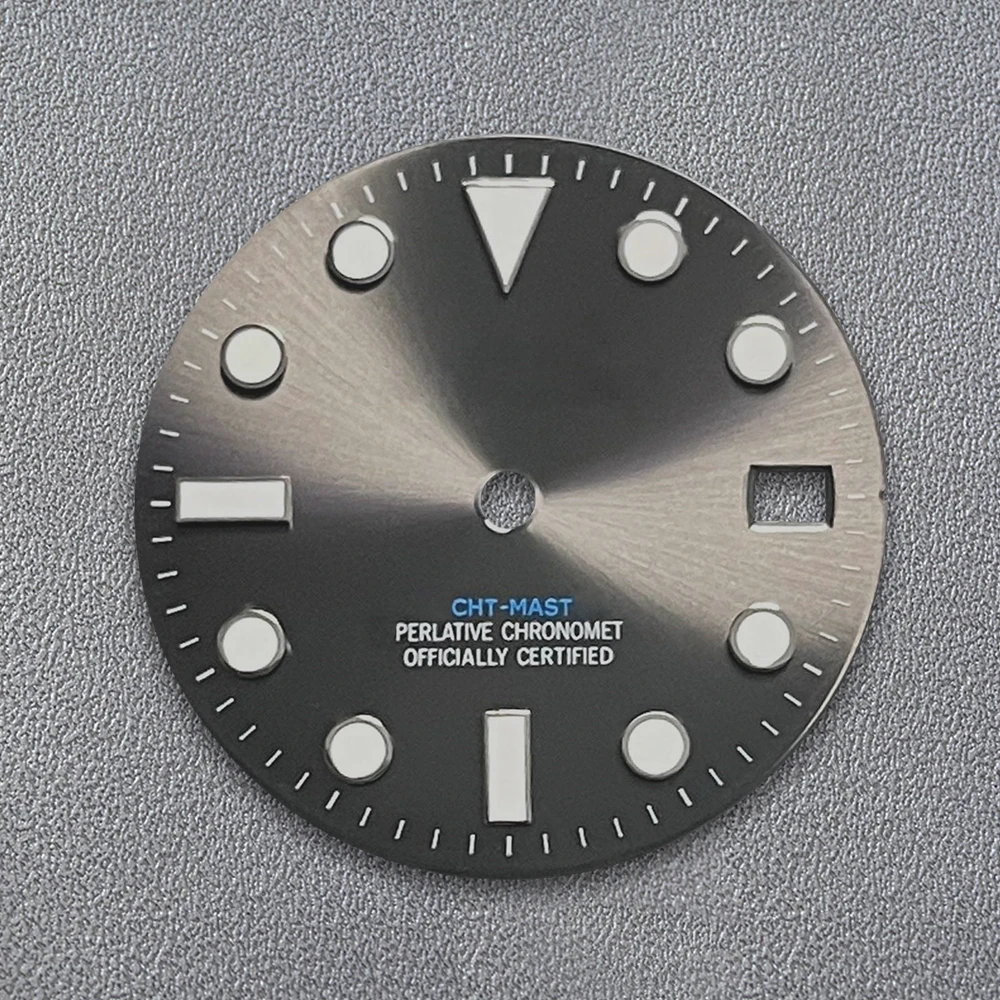 عالية الجودة 28.5 مللي متر S شعار NH35 الطلب أشعة الشمس YT-M الطلب مناسبة لحركة NH35/NH36/4R/7S الجليد الأزرق مضيئة NH35 اكسسوارات