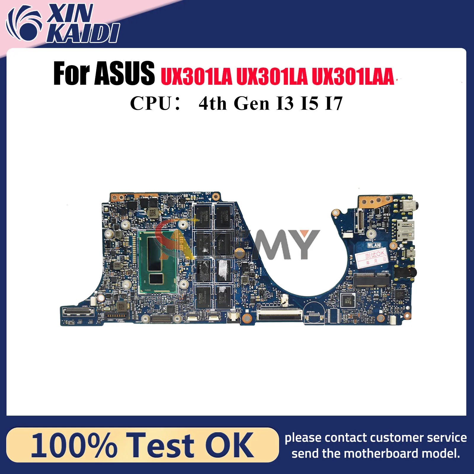 

UX301LA Материнская плата для ноутбука ASUS ZenBook UX301LAA UX301LA UX301L Материнская плата для ноутбука с процессором I3 I5 I7 100% тестирование ОК быстрая доставка