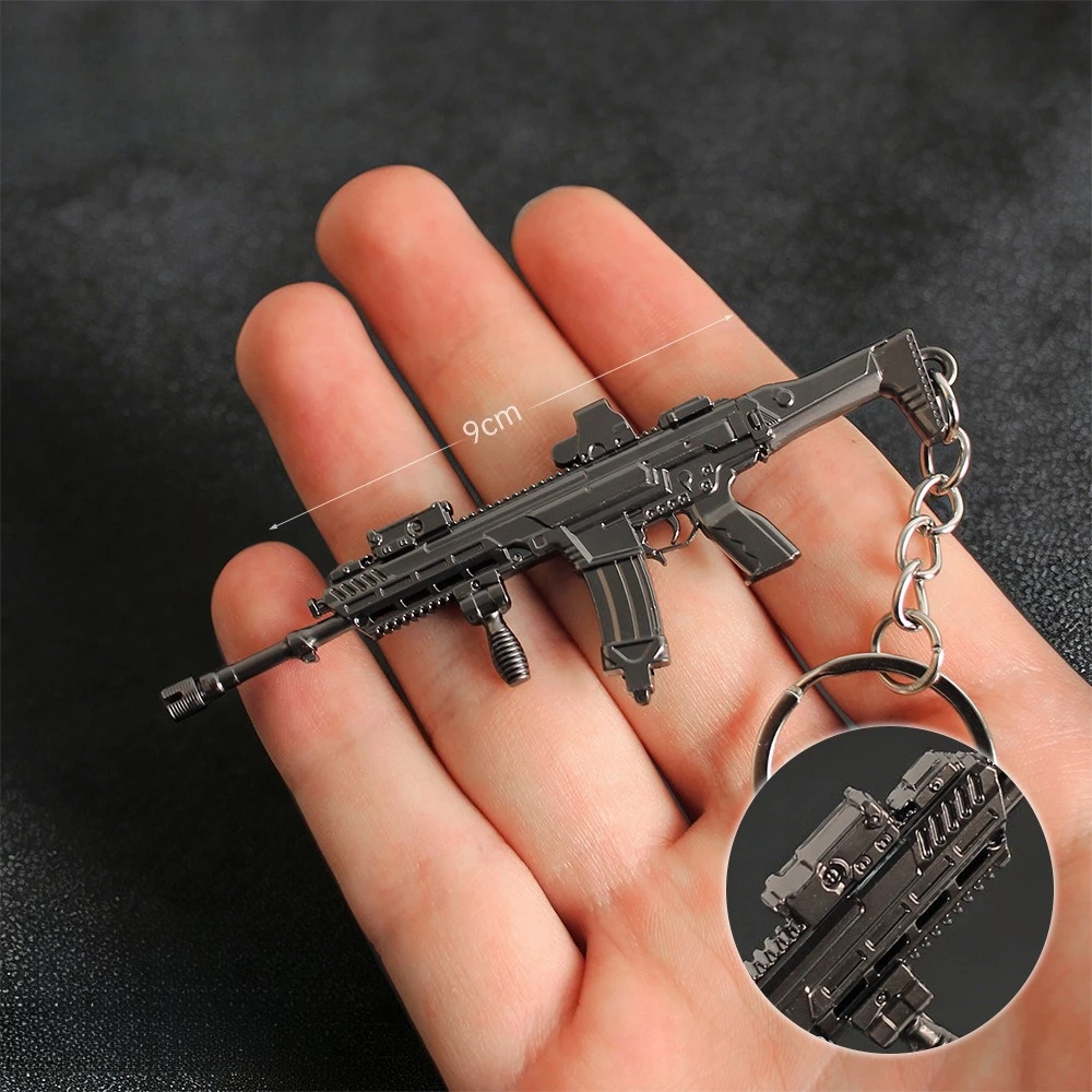 9 cm/3.54in Battlefield 6 Game Perifere M433 Assault Rifle wapens Model Mini Gun Sleutelhanger Hanger Ornamenten Jongens speelgoed Geschenken