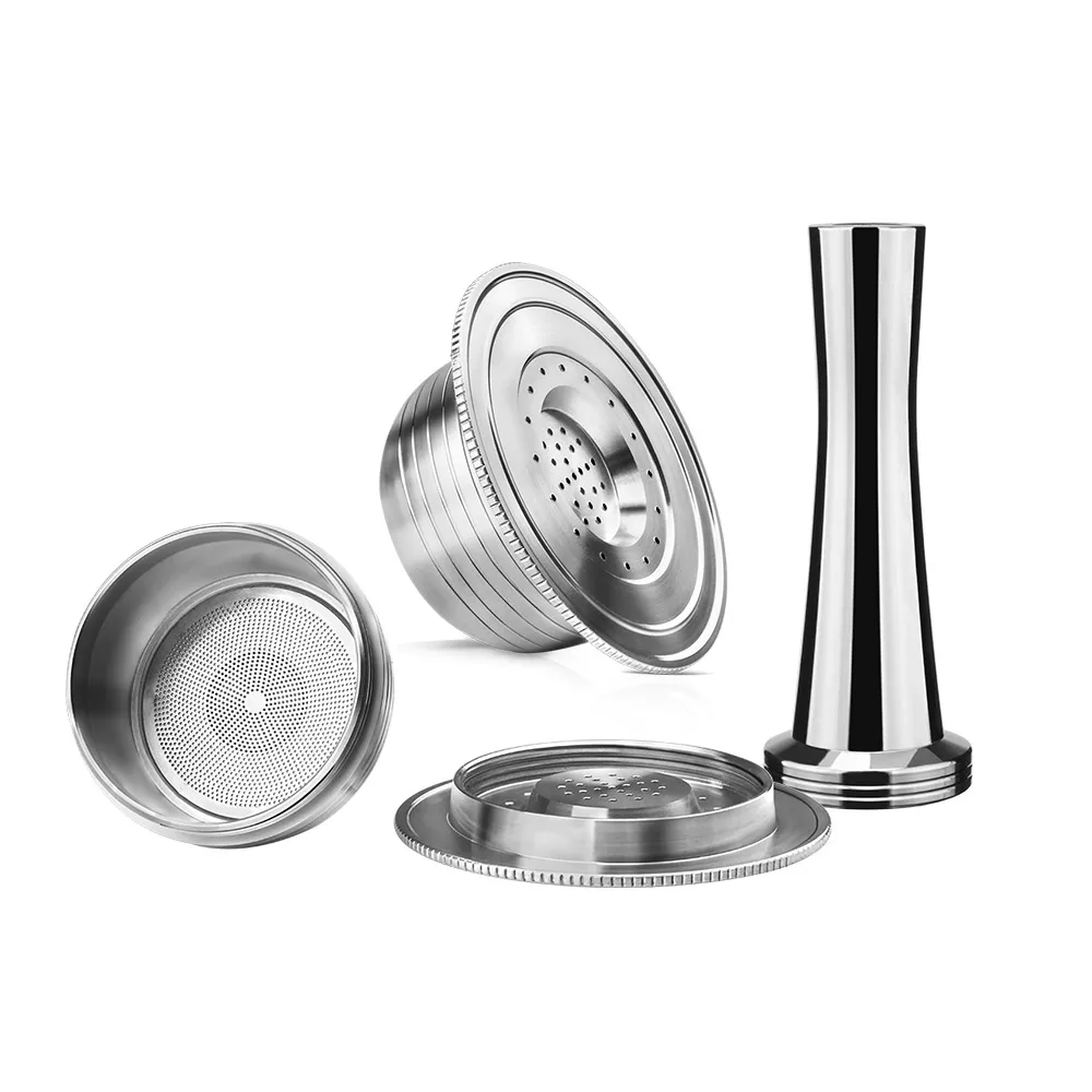 for Bialetti Reusable Capsule Pods Stainless Steel Refillable Coffee Filters Cafe 40ml Cup with Tamper Coffee Accessories