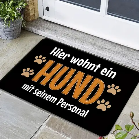 "Here Lives A Dog and His Person" Doormat, Kitchen, Bathroom, Bedroom, Study, Computer Room, Entrance Welcome Mat, Home Decor