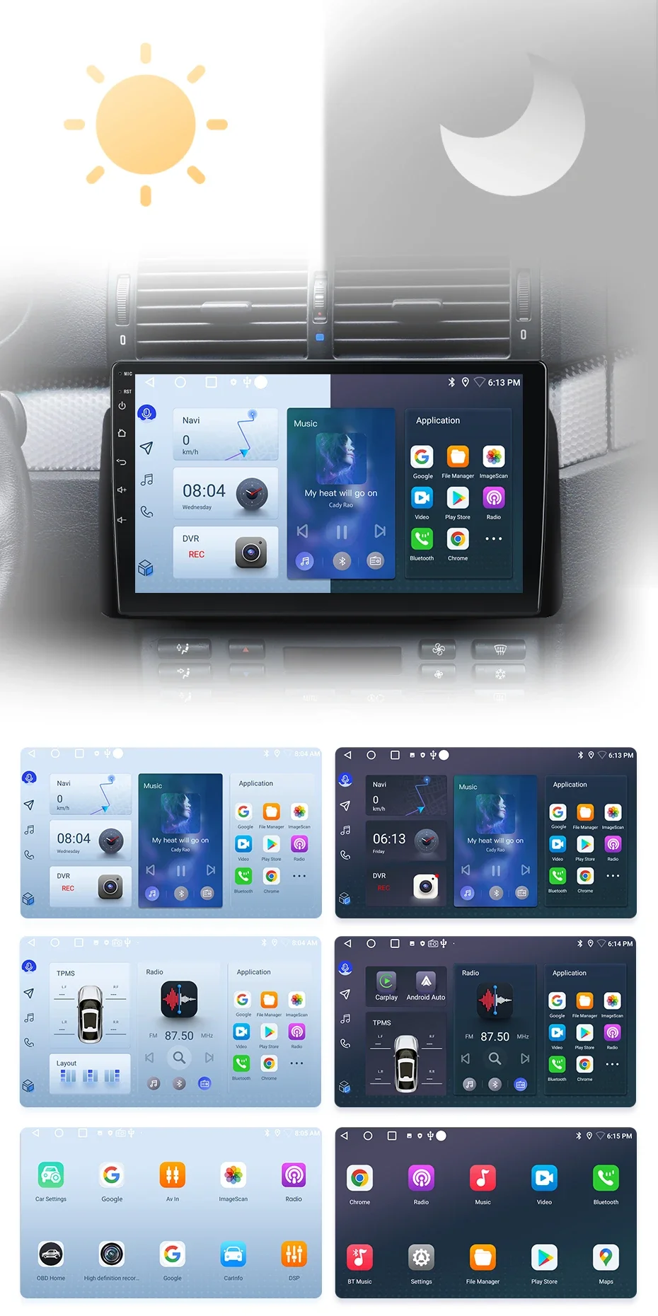 Junsun drahtloses Carplay Android Autoradio für Fiat 500l 2013-2017 Auto intelligente Systeme rds bt dsp 2 din Autoradio – Detail 7