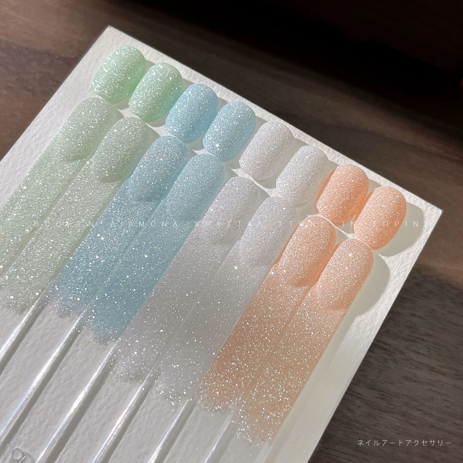 4 Colors Crushed Diamond Nail Glitter, Candy Macaron Shimmer Powder, Fine Sugar Sand Sparkle Dust for Nail Art Decoration