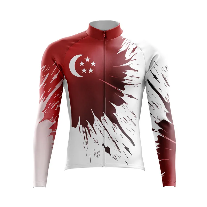 USA Cycling Jersey for Men, Long Sleeve, Mountain Road Bike Top, MTB Bicycle Shirt, Female Clothing,  Spring, Autumn, Singapore