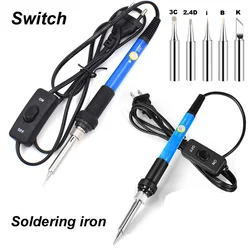 Electric Soldering Iron Adjustable Temperature+Switch 60W EUR/US 220V 110V Welding Solder   Mobile Phone Repair Tools 900M Tip