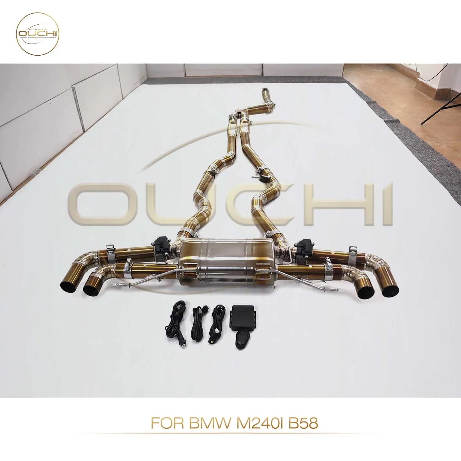 

Performance Catback For BMW M240I B58 OUCHI Titanium Alloy Exhaust System Electronic Valve Muffler gold Auto Modification