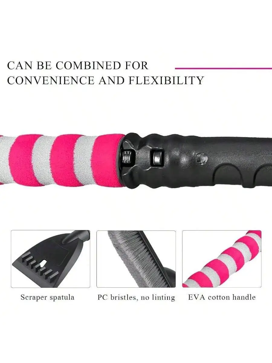 Snow Brush With Scraper, 26 Inches 2 - In - 1 Detachable Car Windshield Snow Brush, Automotive Multifunctional And Snow