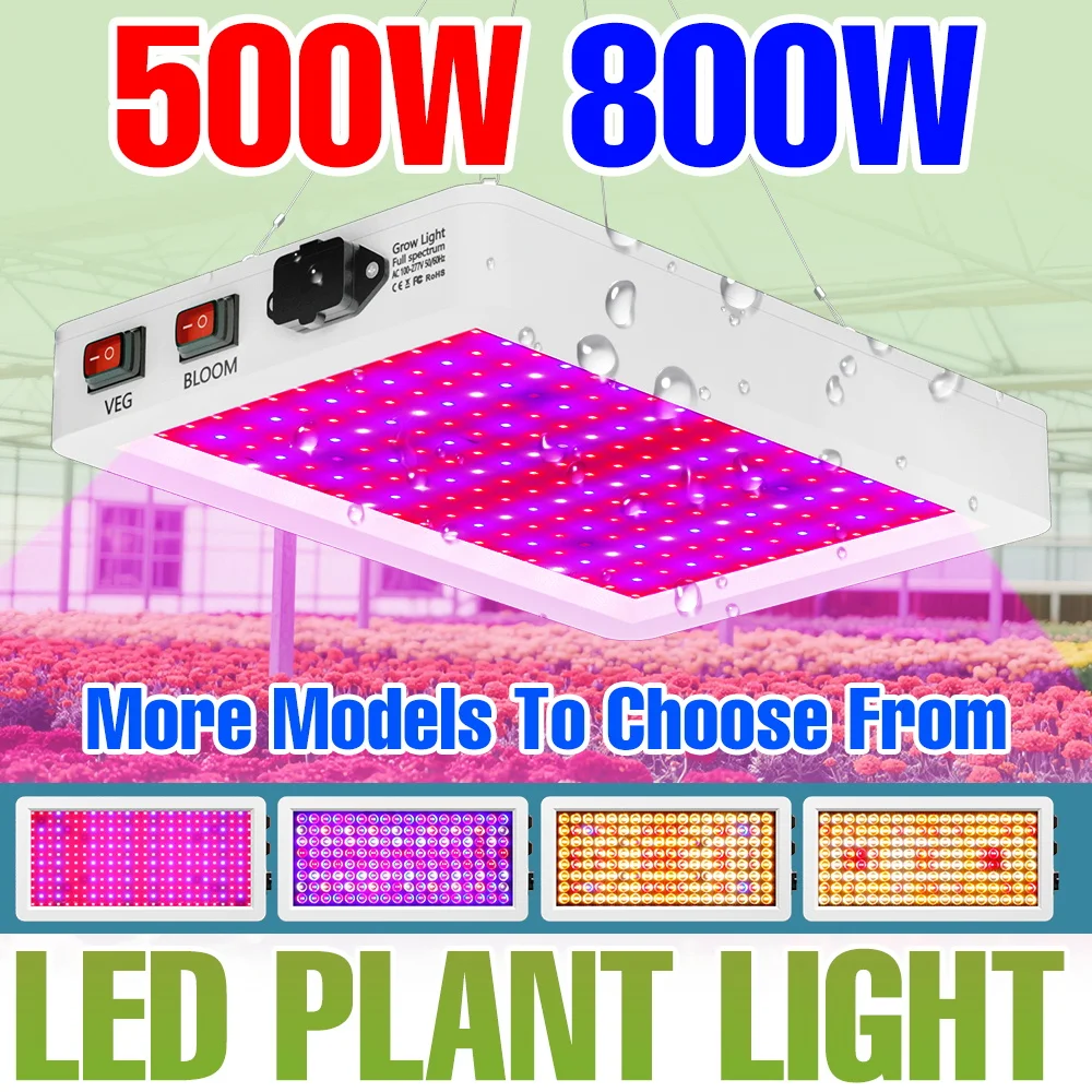 

800W Full Spectrum Grow Lights Indoor LED Quantum Board Plant Cultivation Lamp Greenhouse Tent Vegs Seedings Fruit Fill Lighting