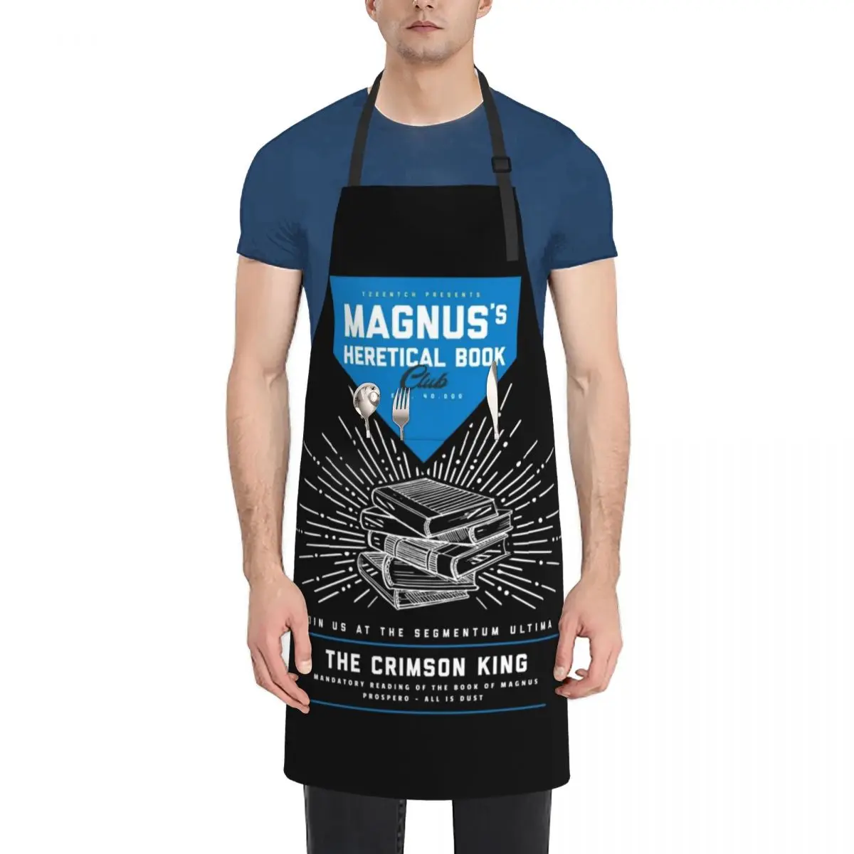 

Magnus's Heretical Book Club (Blue/White) Apron Bib For Kitchen Men's Kitchen Chef Uniform Woman Apron