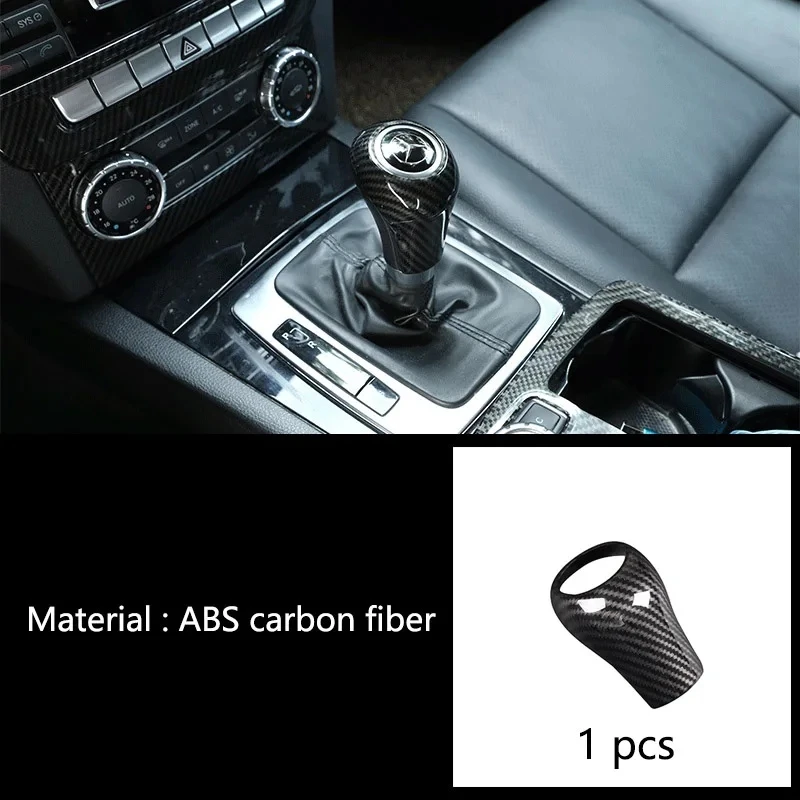 For Mercedes Benz A C E G Class W204 W212 GLK CLS Carbon Fiber Car Gear Lever Shift Knob Cover Gear Lever Shift Knob Cover Trim