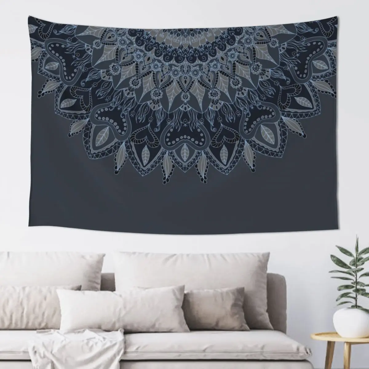 

Dark, navy, black, blue Mandala, boho, eclectic Tapestry Bathroom Decor Room Decorations Tapestry