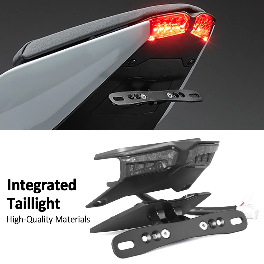 

For Suzuki GSX-8S GSX8S GSX-8R 2023 2024 2025 Rear Short Tail Stock License Plate Holder Tailstock Bracket Integrated LED Light