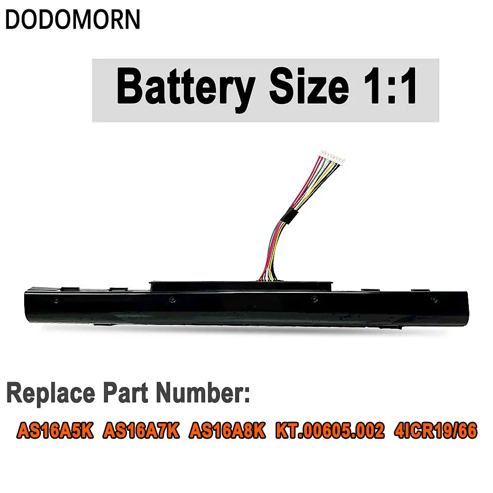 DODOMORN 14.8V 41.4Wh AS16A5K Laptop Battery For Acer Aspire E15 E5-523G E5-553G E5-475 E-475G E5-575 E5-575G E5-575T E5-774