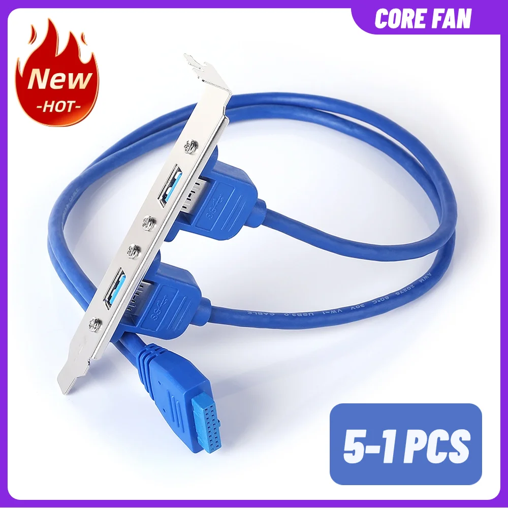 USB 3.0 Rear Panel Extension Bracket to 20-pin Connector Cable Motherboard USB 3.0 20 Pin to Dual USB3.0 Baffle Adapter Cable