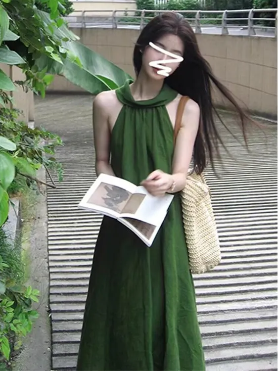 تنورة صيفية جديدة للسيدات من Dr Beautiful Beach Holiday تنورة طويلة من Ele Lady Sle بخصر فضفاض على شكل حرف A