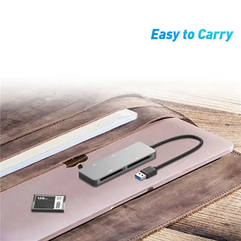 Stylish-5-In-1 CF/SD/XD/CFAST/TF Card Multi-Function Card Reader USB-A USB-C Card Reader Docking Station