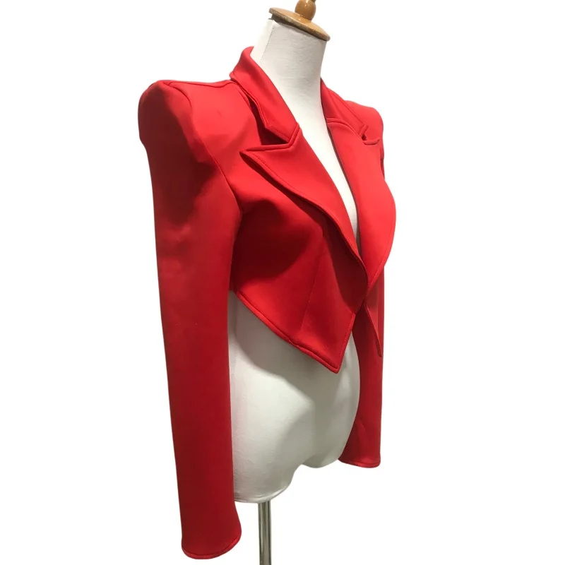 

Female Red White Short Blazer Jacket Bar Women Dancer Singer Stage Performance Costume Cosplay Party Jazz Dance Team Short Co