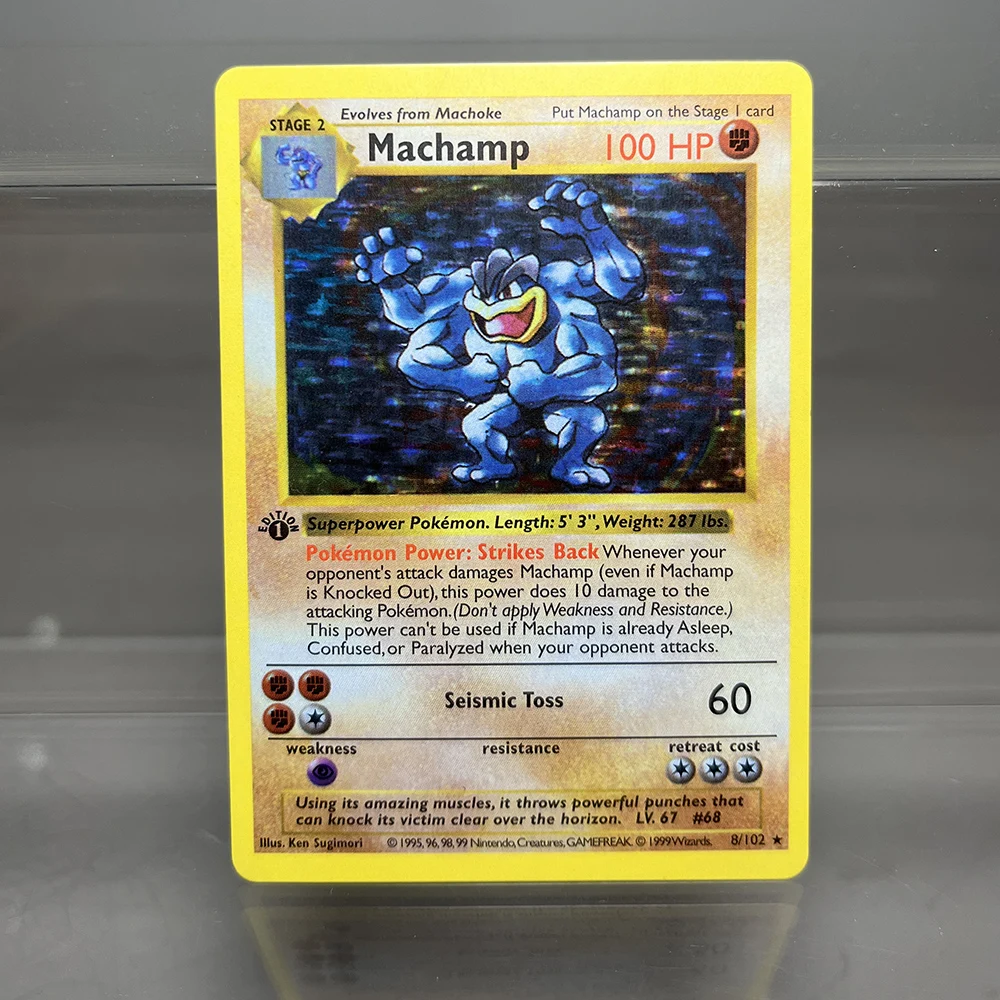 PKM-Karten 1. Auflage Charizard Blastoise Dragonite 1996 Basisset Einzelfolienkarten Spielesammlungskarten TCG Proxy-Karten