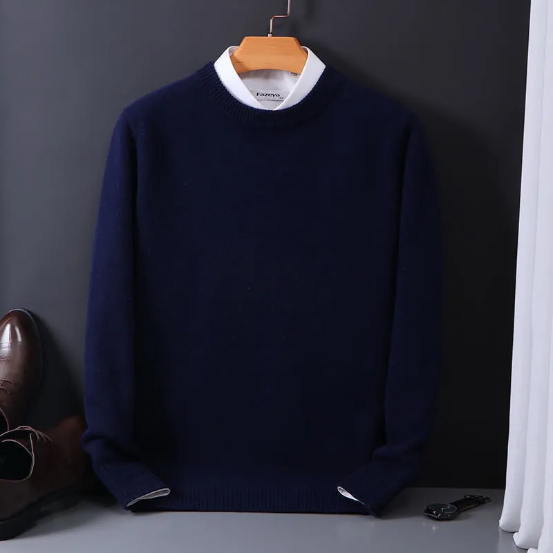 

Wool Cotton Blended Pullover Men Sweater 2024 Autumn Winter Jersey Hombre Jumper Pull Homme Hiver Knitted Cashmere Sweaters