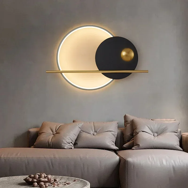 Lampu Dinding LED Seni Minimalis 2025 Lampu Modern Samping Tempat Tidur Restoran Ruang Tamu Logam Warna-warni