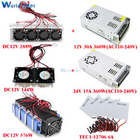 DC12V 144W 288W 576W Semiconductor Refrigeration Chip Electronic Cooler Mini Fan TEC1-12706 Thermoelectric Peltier Cooler System