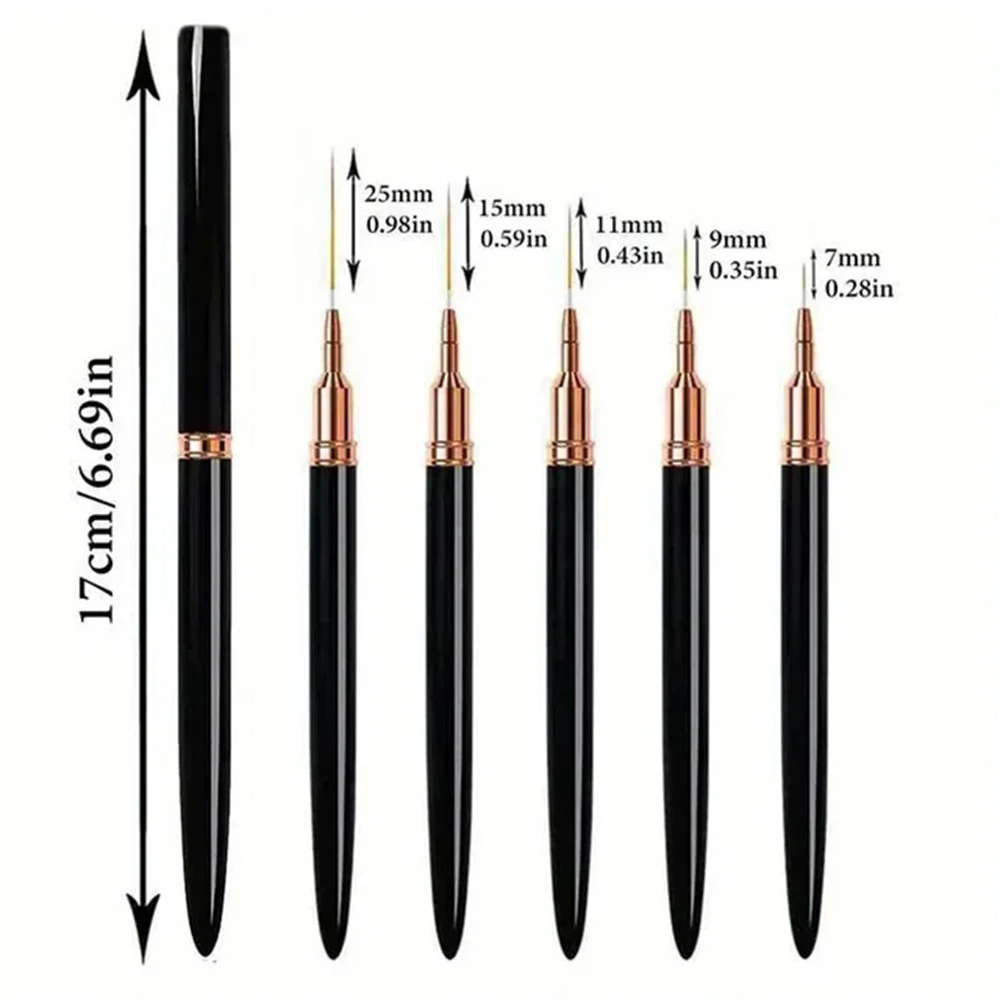 5Pcs/Set Nail Art Liner Brushes Set