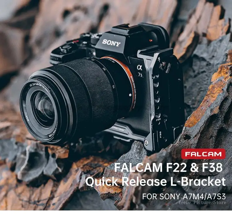 Falcam Quick Release L Bracket Plate for Sony A7M4 A7S3 A7 IV A7R IV Α7S Camera L Shape Plate Hand Grip with Cold Shoe