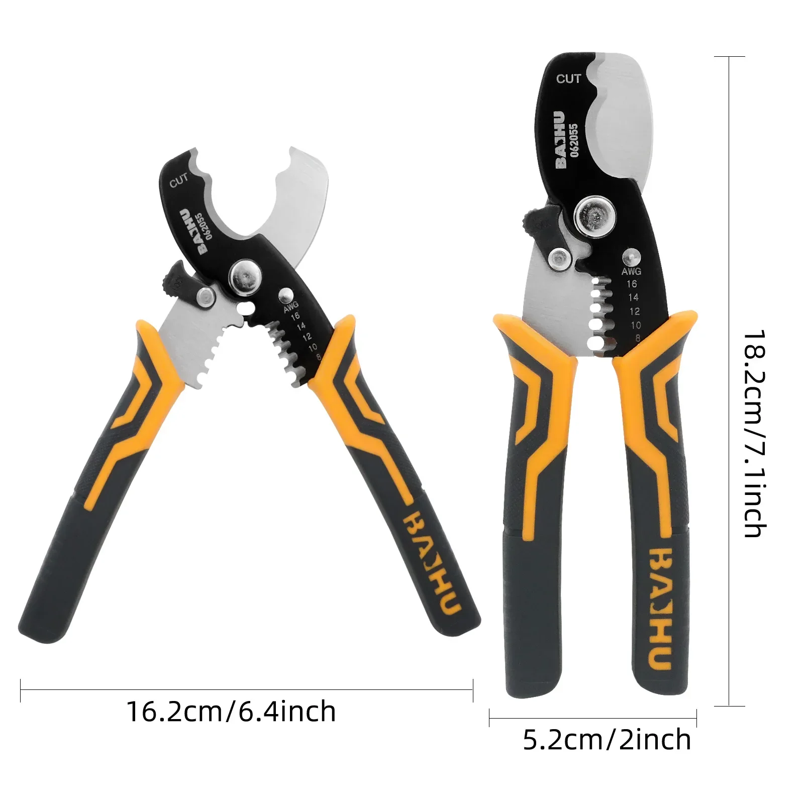 Industrial Grade Cutting Scissors Multifunctional Cable Scissors Wire Stripper 1.6-4.0mm Electrician Hand Tools