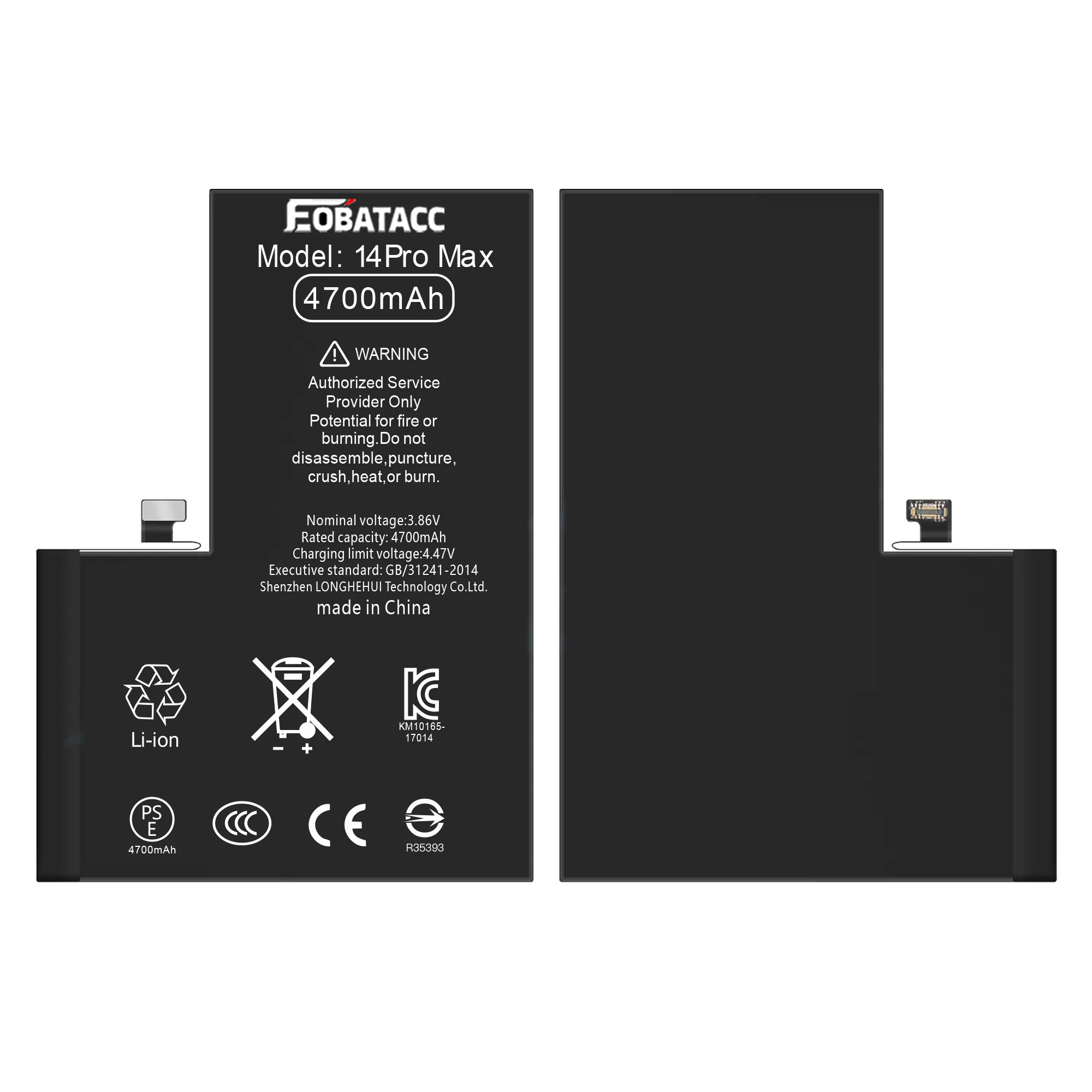 2025 YEARS EOBATACC High Quality 100% new Battery For iPhone 14 Pro max 4850mah Phone Battery+Tools