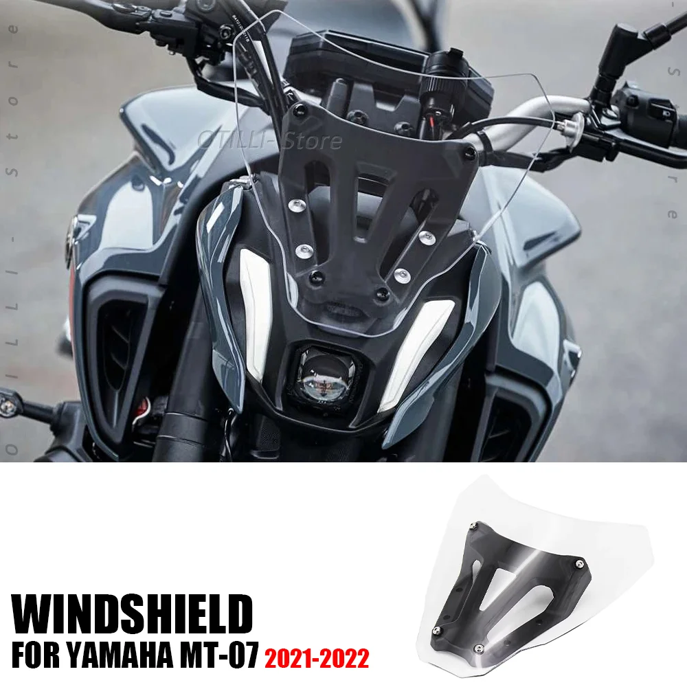 

Motorcycle Modification accessories Wind Deflector Windshield WindScreen Visor Viser Fits For Yamaha MT07 MT-07 MT 07 2021 2022