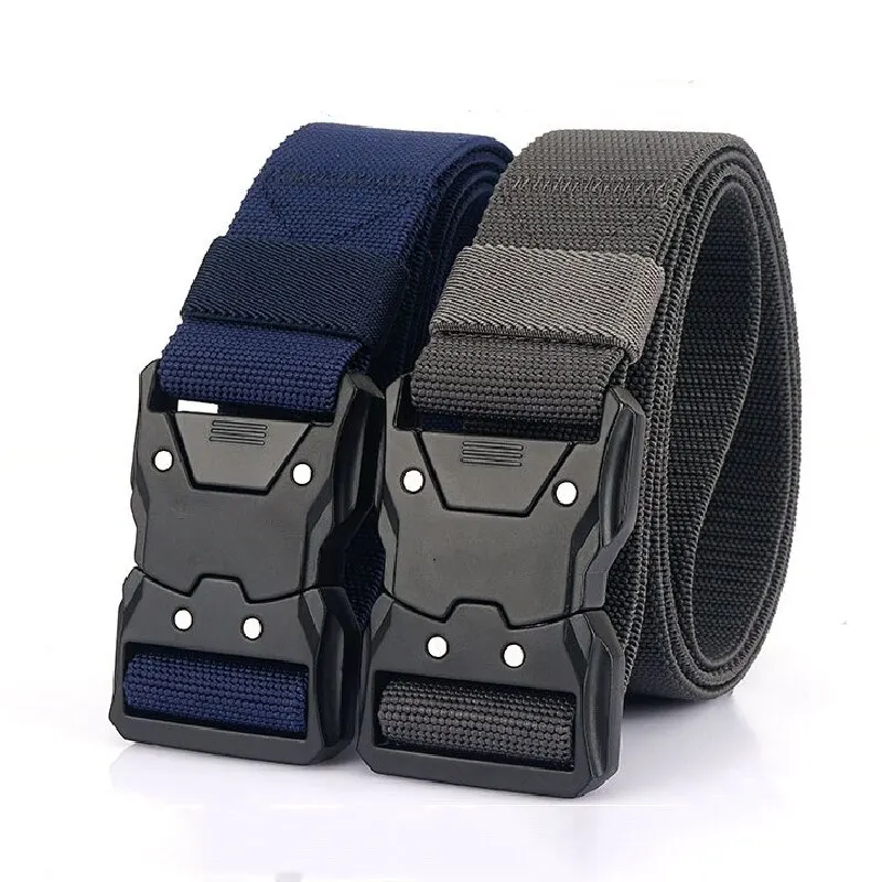 Genuine Tactical Belt Quick Buckle Release Outdoor Military Metal Belts Casual Outdoor Nylon Canvas Training Belt for Men Women