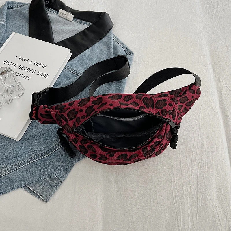 Fashion Leopard Print Waist Bag Street Trend Fanny Pack Woman