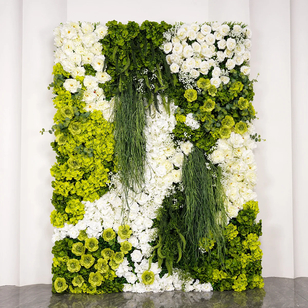 

Искусственные цветы Uflower: белые розы и зеленые гортензии, 3D-композиция для декора стен, свадебный фон, тканевое полотно, подвесные цветочные композиции, реквизит для мероприятий