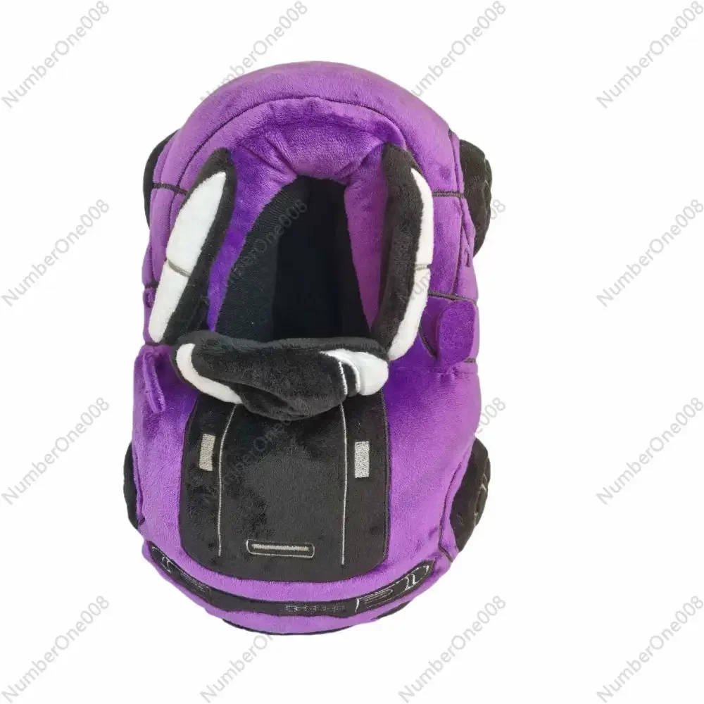 

Новые фиолетовые плюшевые тапочки в виде гоночного автомобиля - теплые, нескользящие, многофункциональные