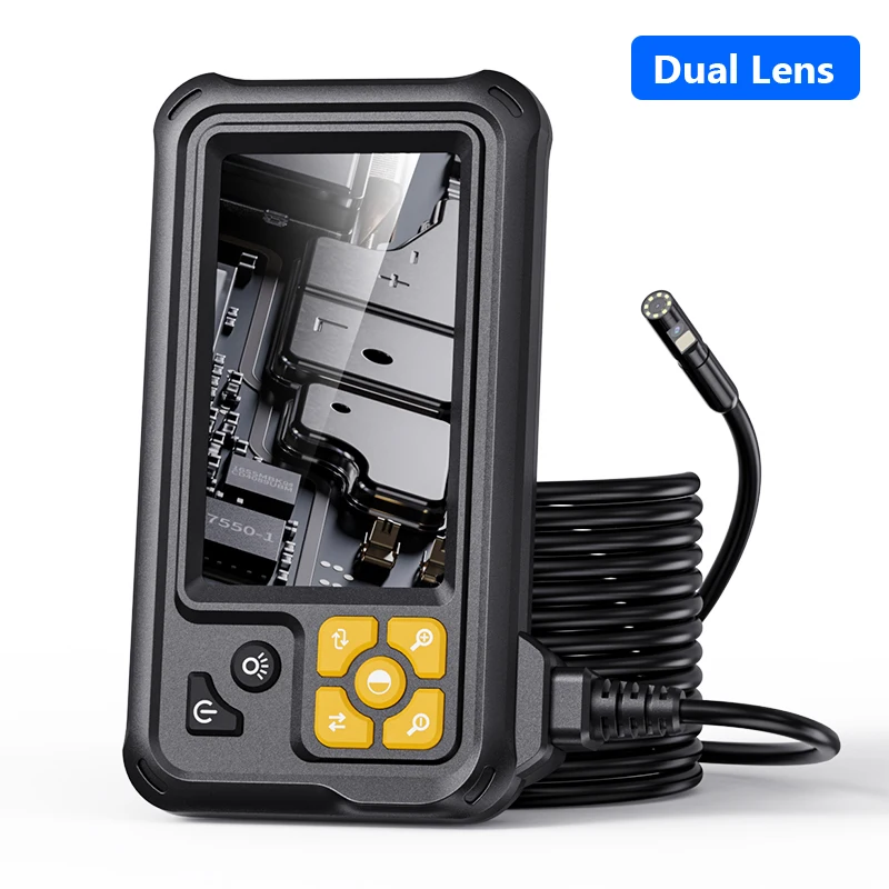 KERUI Industrial Endoscope Camera 4.3inch IPS Screen Dual Lens HD IP67 Waterproof Light Inspection Borescope For Pipe Car Repair