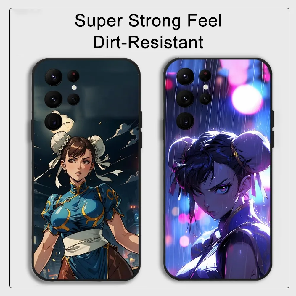 Chun-Li Game-Street-Fighters Phone Case Samsung S series s20 s21 s22 s23 s24 FE Plus Ultra TPU Soft to Skin-friendly case