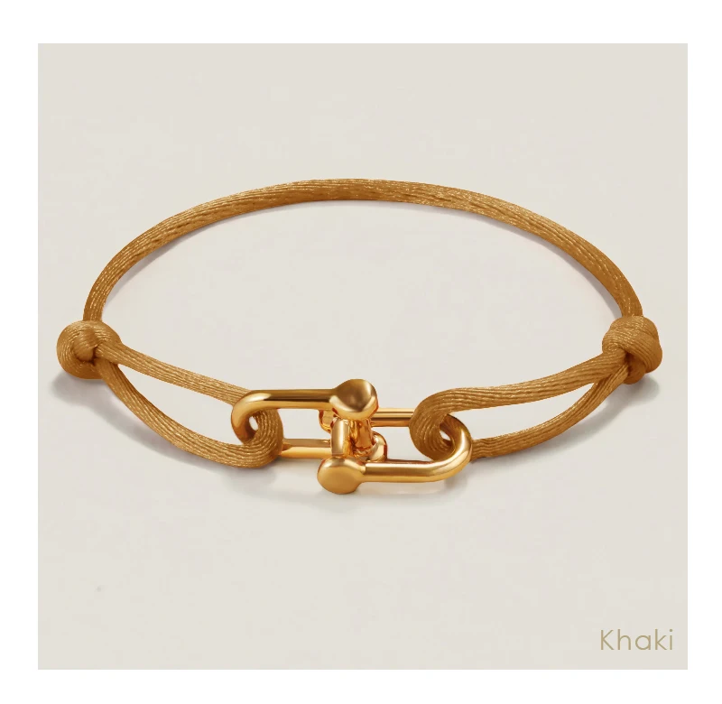 MOONLIGHT Classic Adjustable U-Shape Charm Bracelets for Women High Quality Silk Rope Bracelet Female Jewelry Gifts Wholesale
