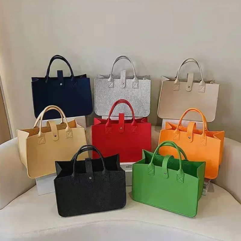 New Shopping Handbag Women\'s 2024 Large Capacity Open Fashion Felt Shopping Designer Tote Woven Bag Shop Online China