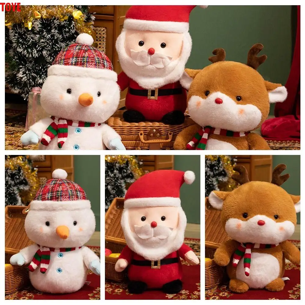 Christmas Series Elk Snowman Plush Toys Santa Claus Elk Snowman Stuffed Santa Claus Stuffed Festival Doll Fun Cartoon