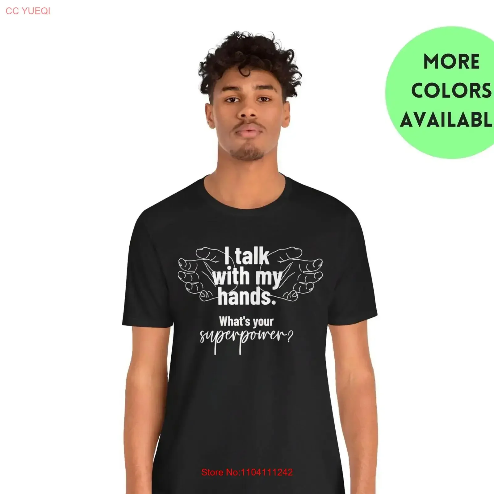 Hablo con mis manos superpotencia camiseta para adultos ASL s lenguaje de signos vintage lavado Casual versátil cómodo estirado